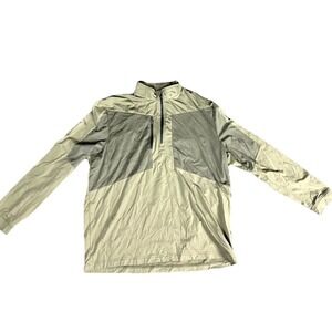 Callaway Weather Series Coat Mens Large Olive Gray 1/4 Zip Nanotex Aquapel Golf